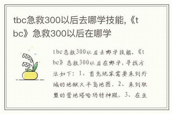 tbc制皮300以后去哪学