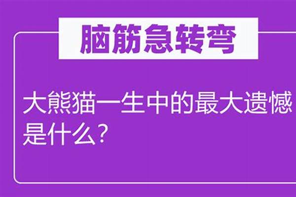 大熊猫一生中最遗憾的是什麽事