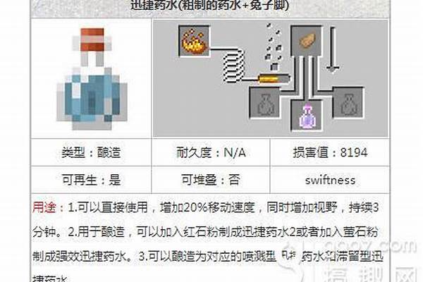 我的世界里面迅捷药水的英文